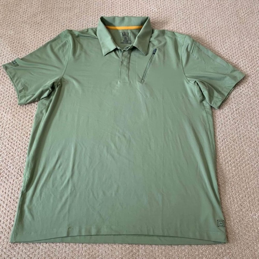 5.11 Tactical Polo Shirt Men's Size L Olive Green Range Field Operator Attire